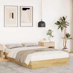 vidaXL Bedframe zonder matras 120x200 cm massief hout eiken, Verzenden, Nieuw