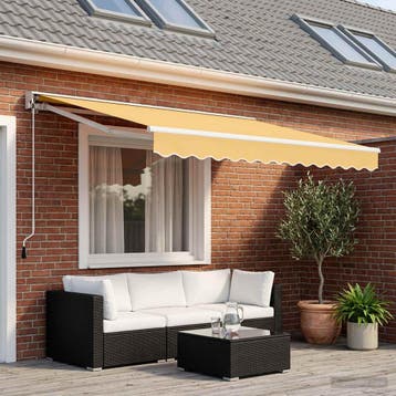 vidaXL Elektrisch Uitschuifbare Zonneluifel Zand 4,5 × 3 m, Verzenden