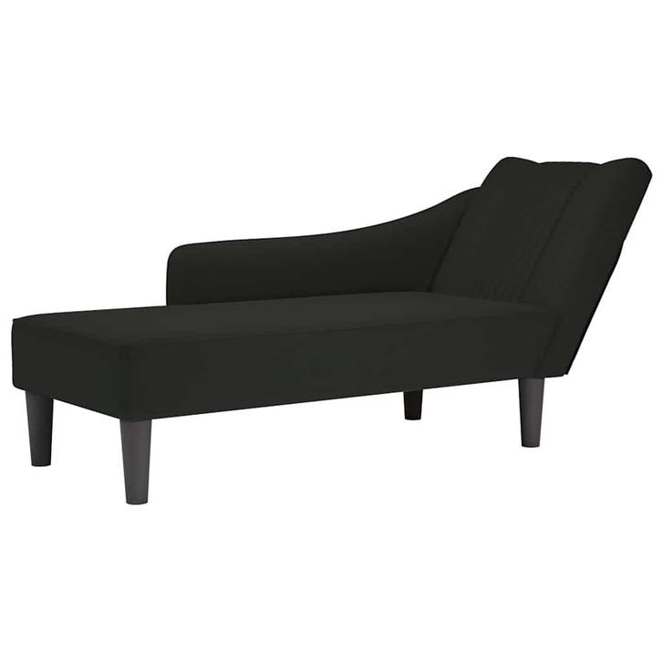 vidaXL Chaise longue met rechterarmleuning fluweel zwart, Huis en Inrichting, Zetels | Zetels en Chaises Longues, Nieuw, Verzenden