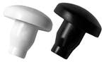 Set van 50 PVC-pluggen, buffers, bumpers (rond, 7,0 mm, zwa, Verzenden