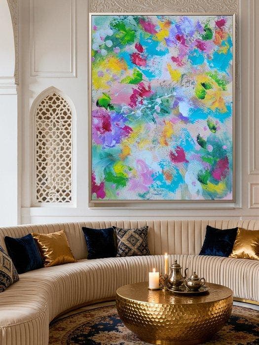 Laura Capellini -  SOUL GARDEN #14(XL) Acrylic on canvas -, Antiquités & Art, Art | Peinture | Moderne