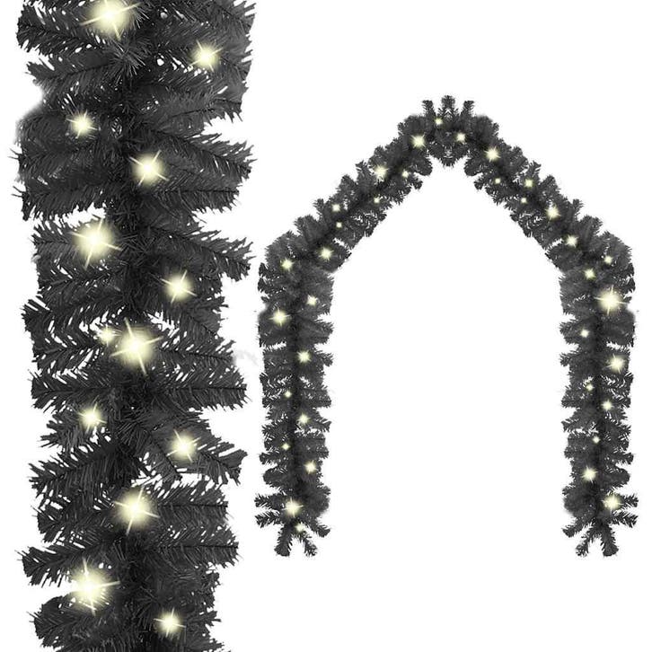 vidaXL Kerstslinger met LED-lampjes 10 m zwart, Diversen, Kerst, Nieuw, Verzenden