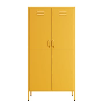 Lendo Online Armoire Vestiaire 90x50x180 cm Métal Jaune, Maison & Meubles