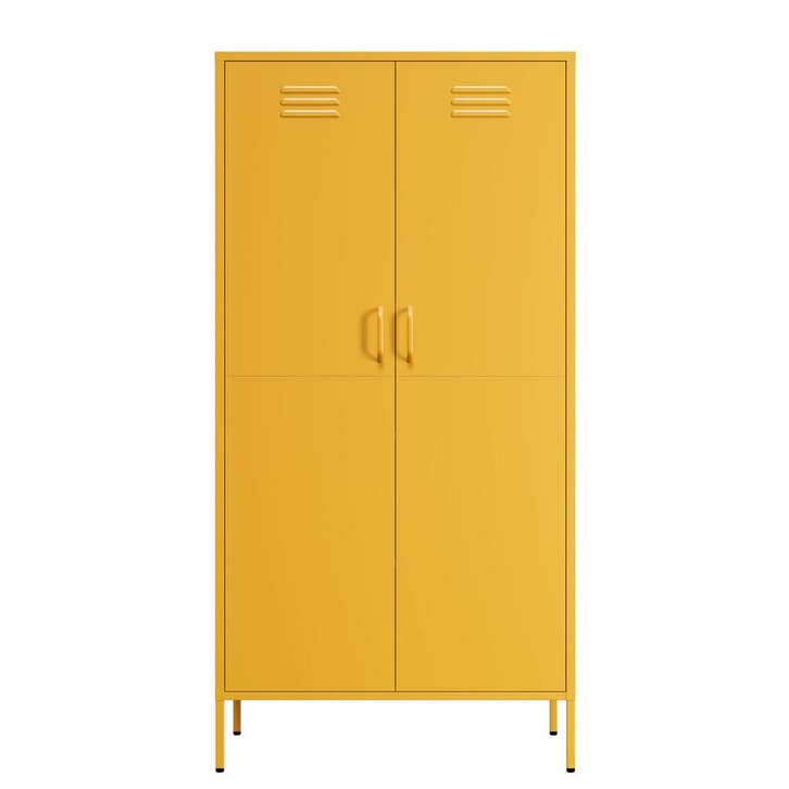 Lendo Online Armoire Vestiaire 90x50x180 cm Métal Jaune, Maison & Meubles, Armoires | Casiers