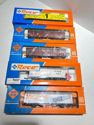 Roco H0 - Modeltrein goederenwagonset (5) - DB, SBB
