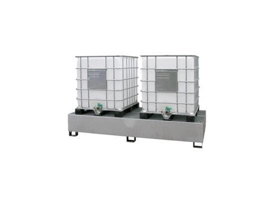 Vuurverzinkte opvangbak met rooster, 1000L – 2680x1300x480mm, Articles professionnels, Aménagement de Bureau & Magasin | Entrepôt, Rayonnage & Stockage
