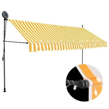 Zonwering 400cm LED | Tweede kansje | OP = OP (zonneluifel), Verzenden, Zo goed als nieuw, 250 cm tot 450 cm, Uitvalscherm