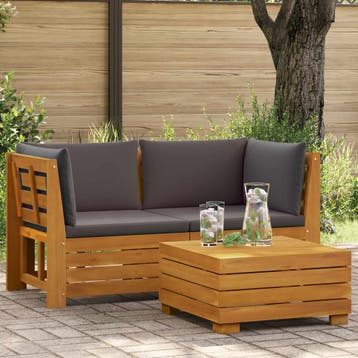 vidaXL Tuin loungeset 2 st Massief Acacia Hout Bruin, Verzenden