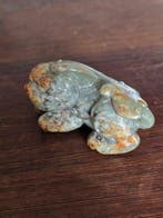Chien foo couleur rouille et jade - Jade - Chine - Dynastie, Antiek en Kunst