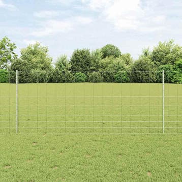 vidaXL wildhek met palen 25 x 1 m Gegalvaniseerd staal, Verzenden, Nieuw