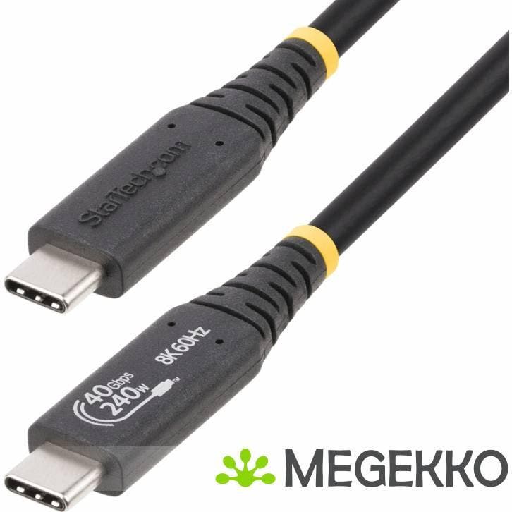 StarTech.com USB4 Gen 3x2 40Gbps 240W USB Type-C 1m USB-IF, Informatique & Logiciels, Pc & Câble réseau, Envoi
