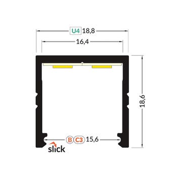 LED Strip Profiel - smart - voor strips tot 16mm - 2mt - wit, Verzenden, Nieuw