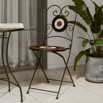 Opklapbare stoelen terracotta - Retour deal, weg is weg!, Verzenden, Gebruikt, Metaal, Inklapbaar