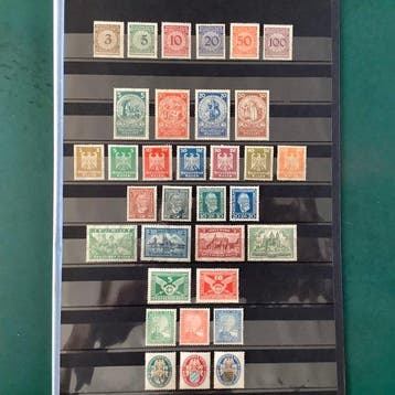 Empire allemand 1923/1925 - Émissions complètes avec, Gestempeld