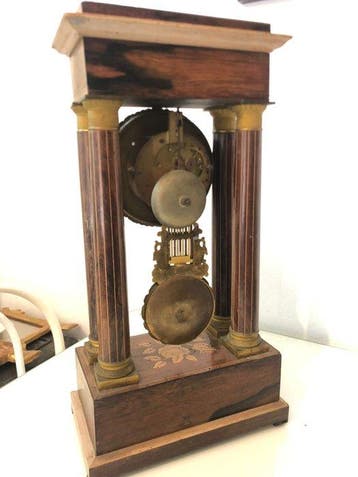 Pendule portique - Bois, Laiton - 1850-1900 - Horloge à