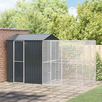 vidaXL Vogelkooi Antraciet 418 x 210 x 247 cm Gegevens staal, Verzenden, Nieuw