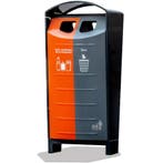 Afvalscheidingsstation | Staal | Grijs/Oranje | 100L | Open, Articles professionnels, Verzenden