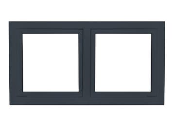PVC raam draaikiep-draaikiep b150xh80 cm Antraciet, Gevelraam of Ruit, 80 tot 120 cm, Nieuw, Ophalen of Verzenden
