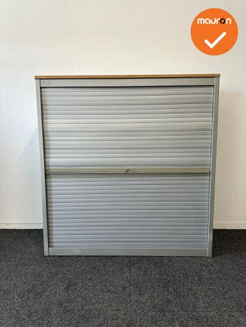 Roldeurkast - Basic - 125x120x47cm - Verticale deuren - Zilv, Werkplek, Ophalen of Verzenden, Gebruikt, Kast