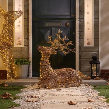 Liggend rendier met kerstverlichting - voor buiten - 76 x 33, Diversen, Verzenden, Nieuw