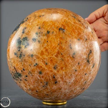 Hoge Kwaliteit Intense Calciet en Groene Toermalijn Sphere-, Verzamelen