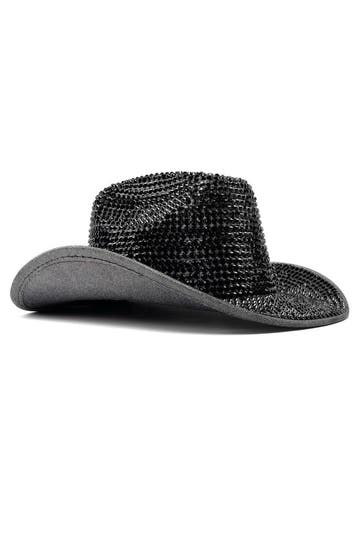 KIMU® Cowboyhoed Donkergrijs Strass Steentjes Grijze Cowgirl, Kleding | Dames, Ophalen of Verzenden, Nieuw