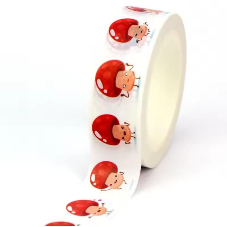 Washi Tape dansende paddestoelen 15mm breed en 10m lang -..., Hobby & Loisirs créatifs, Bricolage, Enlèvement ou Envoi