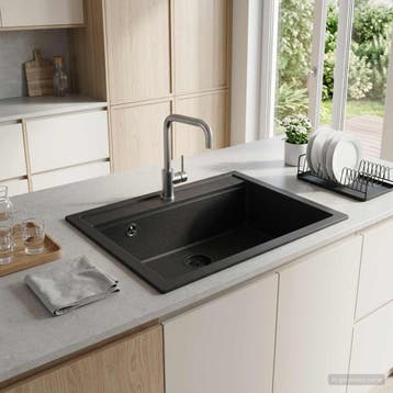 vidaXL Enkele spoelbak keuken Graniet 60 x 51 x 30,5 cm, Verzenden, Nieuw