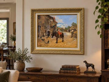 Escuela Europe (XIX) - Niña con Caballo