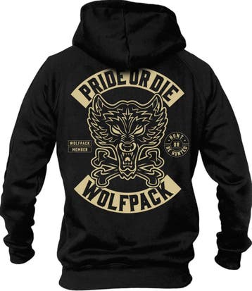 PRIDE or Die Wolfpack Hoodie Sweater Zwart, Kleding | Heren, Pride or Die, Verzenden, Zwart, Vechtsport
