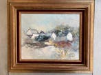 Jean Poulet (1926-2006) - Village breton (Presquîle de, Antiek en Kunst, Kunst | Schilderijen | Klassiek