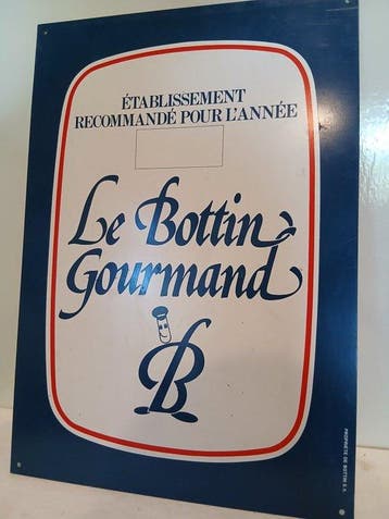Le Bottin Gourmand - Emaille bord - Etablissement Recommande