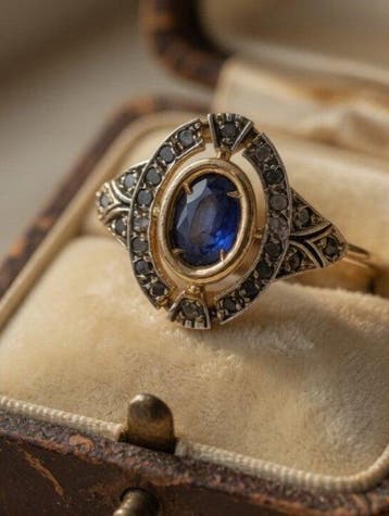 Sans prix de réserve - Bague - 9 carats Argent, Or jaune, Bijoux, Sacs & Beauté