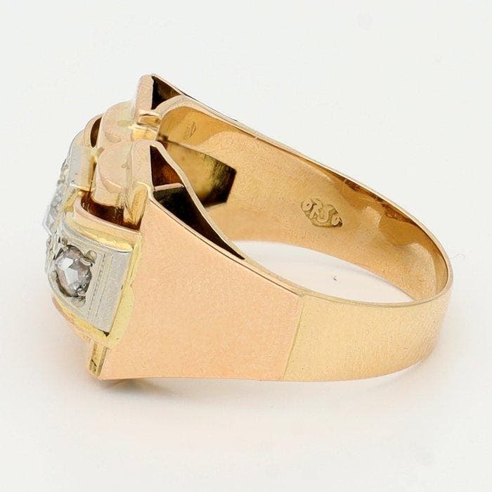 Bague - 18 carats Or jaune, Or rose, Or blanc Diamant, Handtassen en Accessoires, Ringen