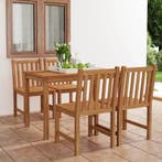 vidaXL 5-delige tuinset 120x70 cm massief teakhout, Verzenden, Nieuw, Tuinset