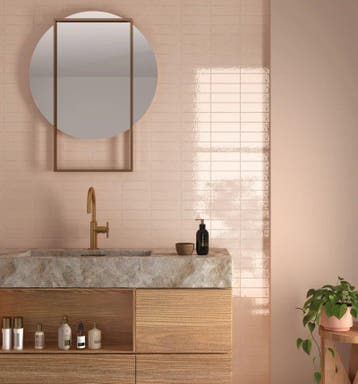 Wandtegel Equipe Ceramica Kalma Rose Roze Glans 6x18,6, Doe-het-zelf en Bouw, Tegels, Nieuw, Minder dan 20 cm, 10 m² of meer, Wandtegels