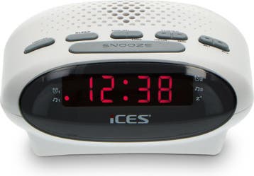 Wekkerradio - Digitale wekker - Alarmklok - Wit - Ices •, Huis en Inrichting, Verzenden, Nieuw