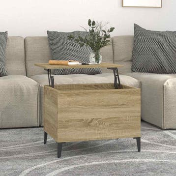 vidaXL Salontafel 60x44,5x45 cm bewerkt hout sonoma, Verzenden, Nieuw