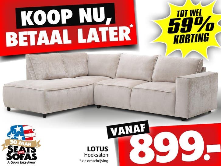 Lotus Hoeksalon vanaf €899.-  Betaal in 12x zonder rente!, Huis en Inrichting, Zetels | Zetels
