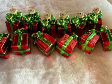 Napoli: 12 kerstpakjes voor de kerstboom, 7 x 4cm, glas -, Diversen, Nieuw