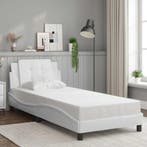 vidaXL Bedframe zonder matras Zadar kunstleer wit 100x200, Verzenden, Nieuw