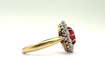 Bague - 18 carats Or jaune, Or blanc - 1.20ct. tw. Rubis -