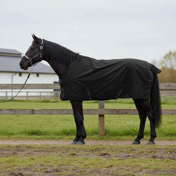 vidaXL Paardendeken Volledig zwart 145 cm Polyester, Dieren en Toebehoren, Verzenden, Nieuw