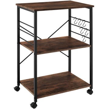 tectake Serveerwagen Rugby 65,5x45,5x88,5cm - Industrieel ho, Verzenden, Nieuw in verpakking