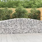 vidaXL Schanskorven 2 st gewelfd 400x50x80/100 cmg ijzer, Tuin en Terras, Verzenden, Nieuw
