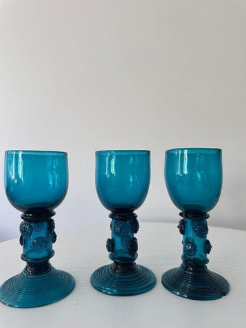 Wijnglas (3) - Set van 3 antieke Rijnlandse / Regency, Antiek en Kunst