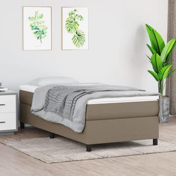 vidaXL Boxspring bed 90x200 cm stof taupe, Huis en Inrichting, Verzenden, Nieuw