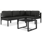 vidaXL 5-delige Loungeset met kussens aluminium antraciet, Verzenden, Nieuw, Loungeset