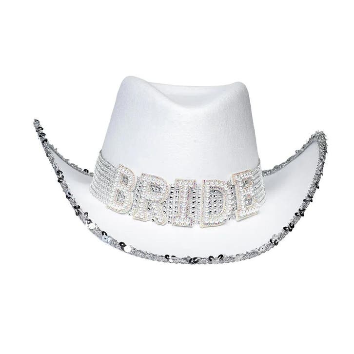 Bruiloft Cowboyhoed Bride Glitters, Hobby en Vrije tijd, Feestartikelen, Nieuw, Verzenden