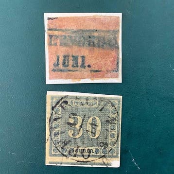Pruisen 1866 - Innerdienst - Michel 20/21, Gestempeld